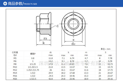 DIN6923碳钢法兰螺母 花齿螺母 防滑锁紧螺帽M3 M4